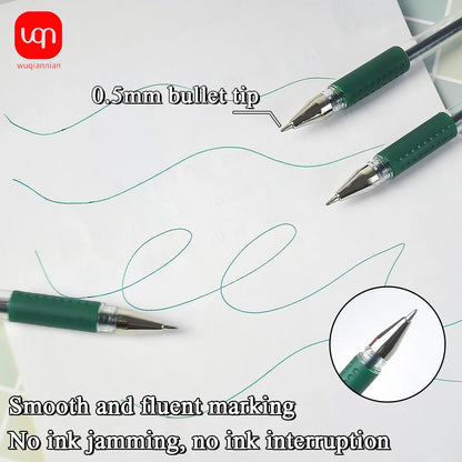 10pcs Of Transparent Mesh Zipper File Bags A4+12pcs Exquisite Green Ink Pens 0.5mm Nib School Stationery Office Supplies - Checkouts USA