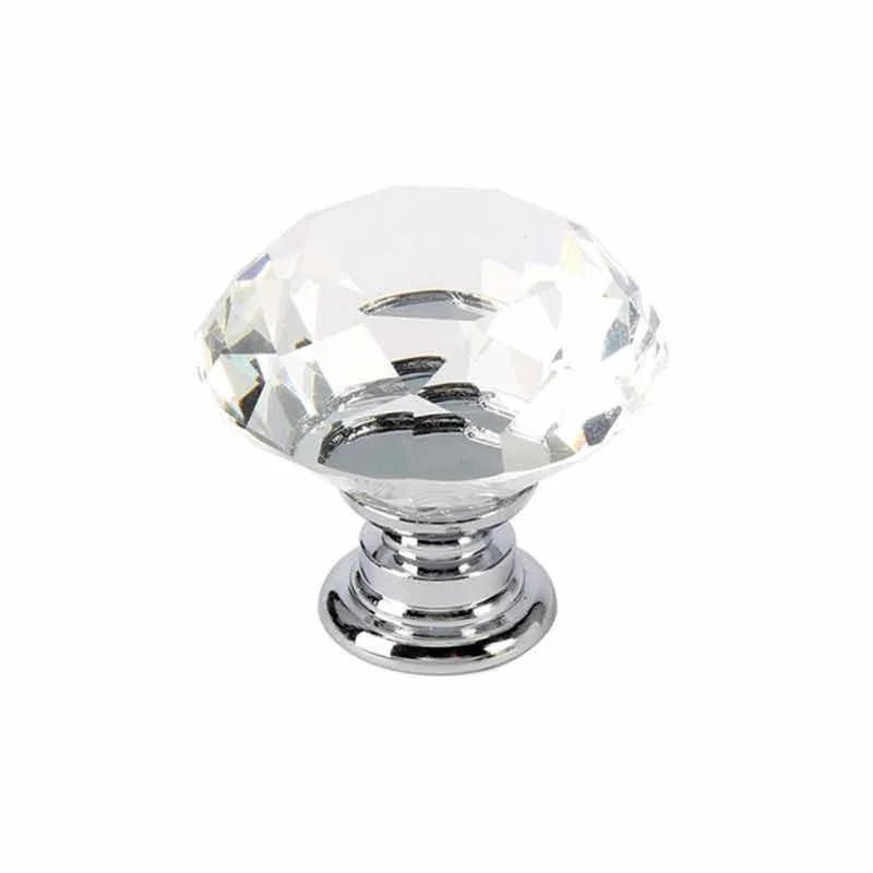 10Pcs/set 30mm Diamond Shape Design Crystal Glass Knobs Cupboard Drawer Pull Kitchen Cabinet Door Wardrobe Handles Hardware - Checkouts USA