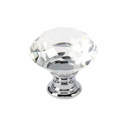 10Pcs/set 30mm Diamond Shape Design Crystal Glass Knobs Cupboard Drawer Pull Kitchen Cabinet Door Wardrobe Handles Hardware - Checkouts USA