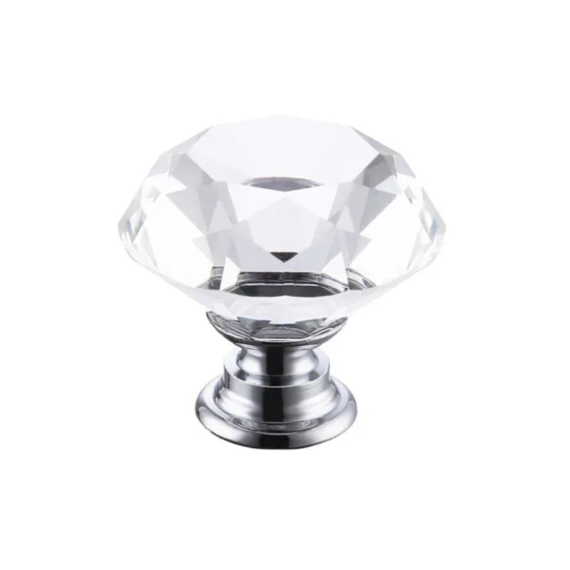 10Pcs/set 30mm Diamond Shape Design Crystal Glass Knobs Cupboard Drawer Pull Kitchen Cabinet Door Wardrobe Handles Hardware - Checkouts USA