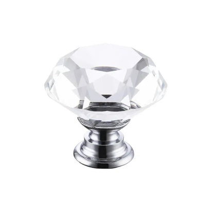 10Pcs/set 30mm Diamond Shape Design Crystal Glass Knobs Cupboard Drawer Pull Kitchen Cabinet Door Wardrobe Handles Hardware - Checkouts USA