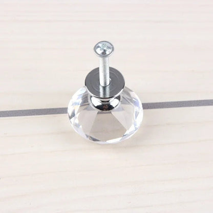 10Pcs/set 30mm Diamond Shape Design Crystal Glass Knobs Cupboard Drawer Pull Kitchen Cabinet Door Wardrobe Handles Hardware - Checkouts USA