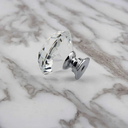 10Pcs/set 30mm Diamond Shape Design Crystal Glass Knobs Cupboard Drawer Pull Kitchen Cabinet Door Wardrobe Handles Hardware - Checkouts USA