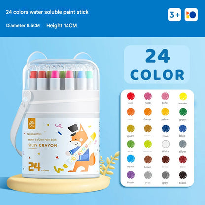 12/24/36/48 Color Children's CrayonOil Painting Stick Portable Barrel Not Dirty Hands Safe Washable Colorful Stick Art Supplies - Checkouts USA
