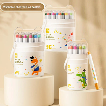 12/24/36/48 Color Children's CrayonOil Painting Stick Portable Barrel Not Dirty Hands Safe Washable Colorful Stick Art Supplies - Checkouts USA
