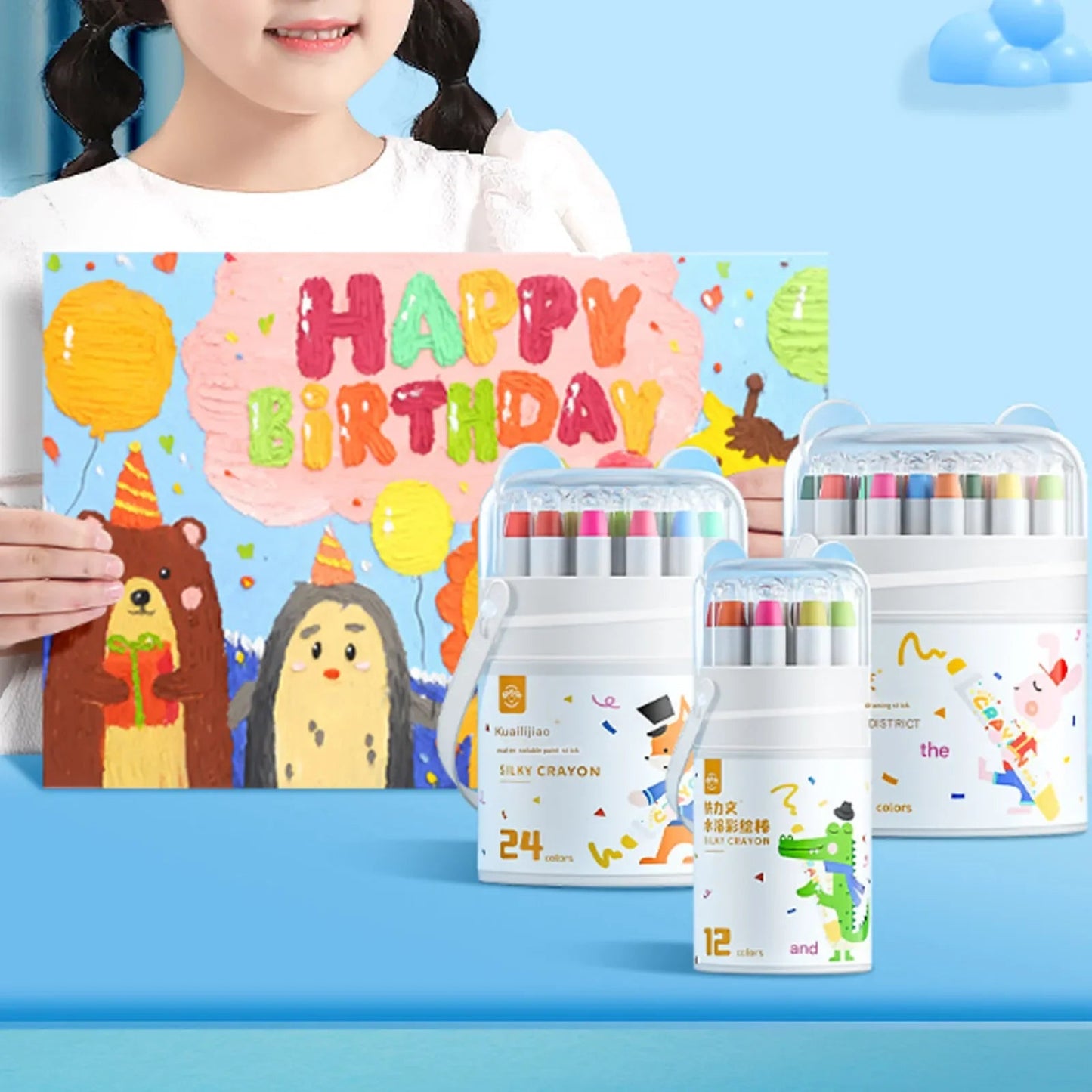 12/24/36/48 Color Children's CrayonOil Painting Stick Portable Barrel Not Dirty Hands Safe Washable Colorful Stick Art Supplies - Checkouts USA