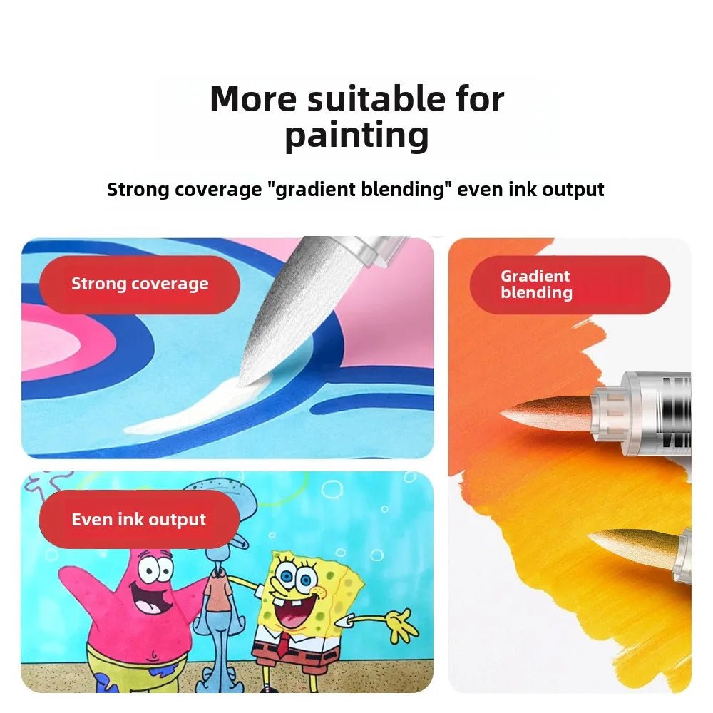 12/24/36/48Colors/set Acrylic Marker Pen Paint Brush Pen Painting Coloring Pen DIY Graffiti Art Making School and Office Supplie - Checkouts USA