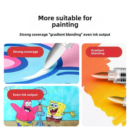 12/24/36/48Colors/set Acrylic Marker Pen Paint Brush Pen Painting Coloring Pen DIY Graffiti Art Making School and Office Supplie - Checkouts USA