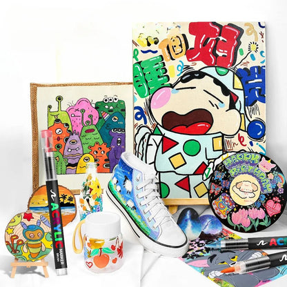 12/24/36/48Colors/set Acrylic Marker Pen Paint Brush Pen Painting Coloring Pen DIY Graffiti Art Making School and Office Supplie - Checkouts USA