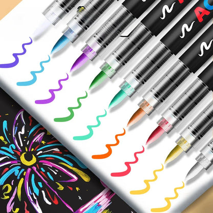 12/24/36/48Colors/set Acrylic Marker Pen Paint Brush Pen Painting Coloring Pen DIY Graffiti Art Making School and Office Supplie - Checkouts USA
