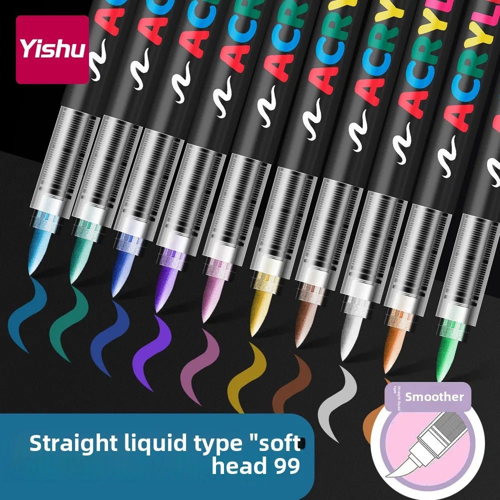 12/24/36/48Colors/set Acrylic Marker Pen Paint Brush Pen Painting Coloring Pen DIY Graffiti Art Making School and Office Supplie - Checkouts USA