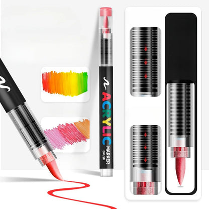 12/24/36/48Colors/set Acrylic Marker Pen Paint Brush Pen Painting Coloring Pen DIY Graffiti Art Making School and Office Supplie - Checkouts USA