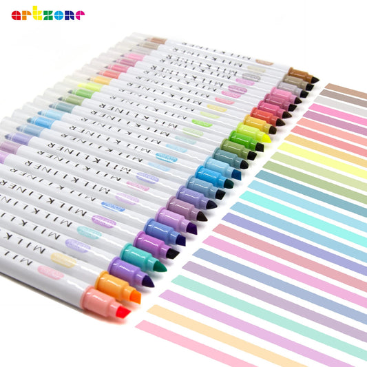 12/24pcs Highlighters Assorted Colors Dual Tip Bible Pastel Highlighter Markers No Bleed Highlighters for Journaling coloring - Checkouts USA