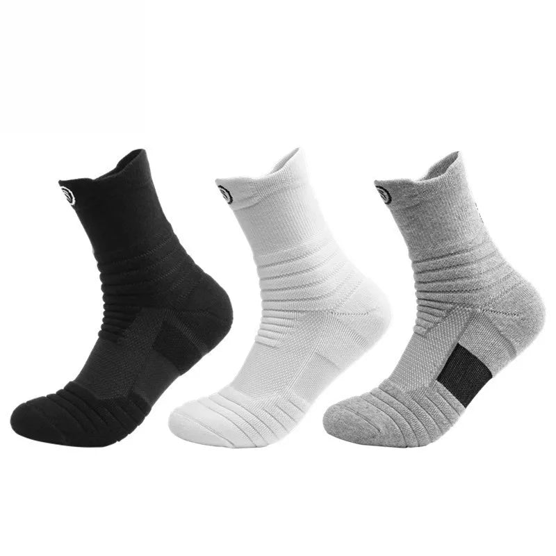 1/3pairs/Lot Men's Socks Compression Stockings Breathable Basketball Sports Cycling running Towel Socks High Elastic Tube Socks - Checkouts UK
