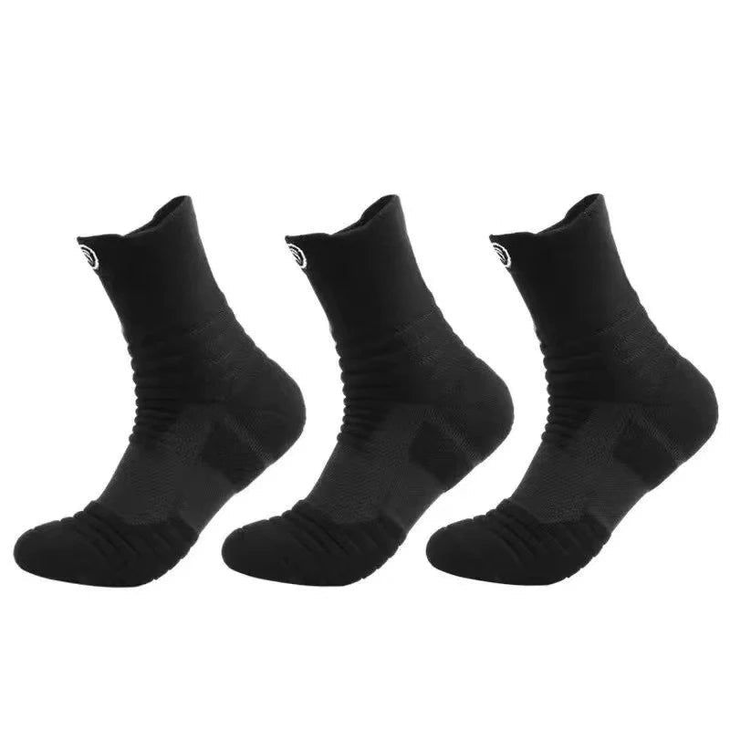 1/3pairs/Lot Men's Socks Compression Stockings Breathable Basketball Sports Cycling running Towel Socks High Elastic Tube Socks - Checkouts UK