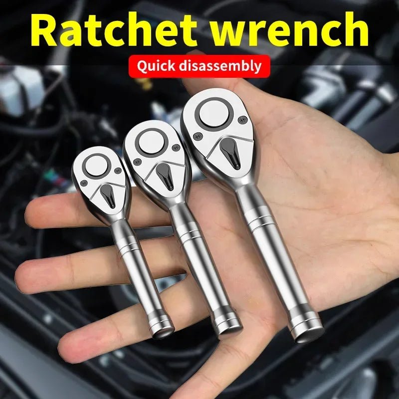 1/4 3/8 1/2 Inch Drive Stubby Ratchet Set with Short Handle Quick - Release Head Mini Ratchet Wrench Efficient Auto Repair Tool - Checkouts USA