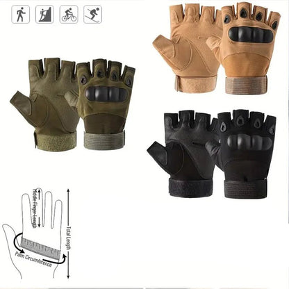 1Pair Tactical Fingerless Gloves for Men - Ideal for Outdoor Sports, Shooting, Hunting, Airsoft, and Cycling - Checkouts UK
