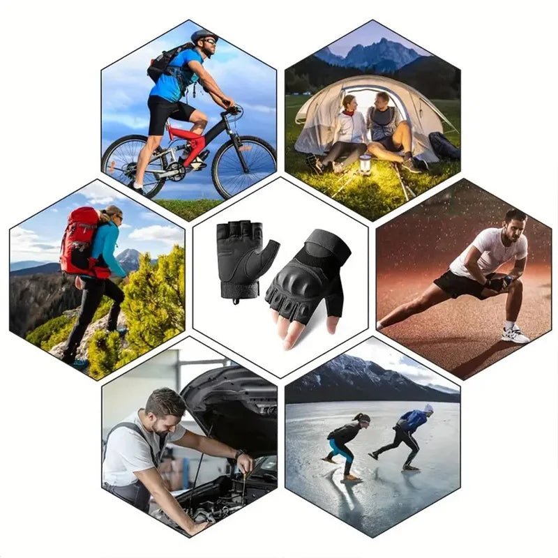 1Pair Tactical Fingerless Gloves for Men - Ideal for Outdoor Sports, Shooting, Hunting, Airsoft, and Cycling - Checkouts UK