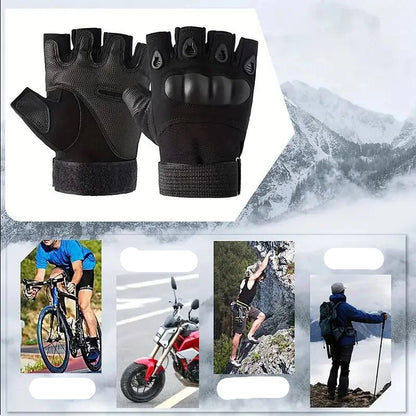 1Pair Tactical Fingerless Gloves for Men - Ideal for Outdoor Sports, Shooting, Hunting, Airsoft, and Cycling - Checkouts UK