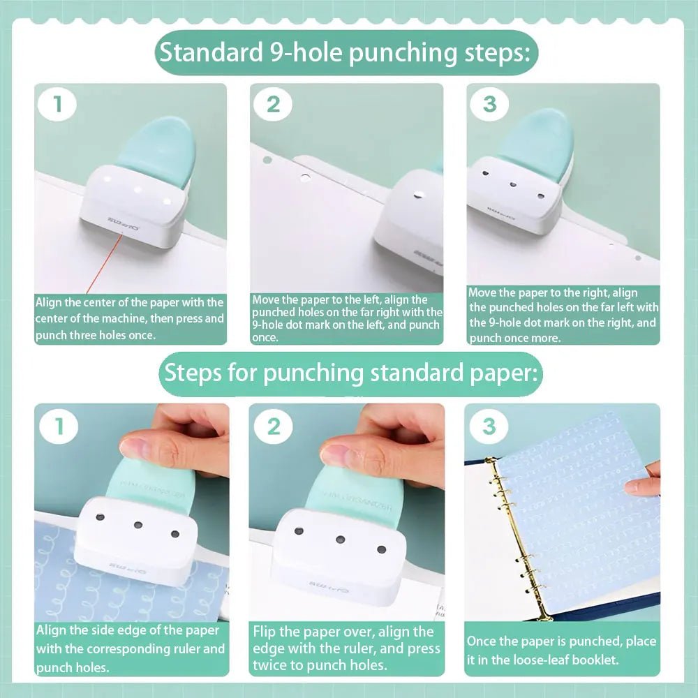 1PC high - value 3 - hole punch, 4mm loose - leaf rings, universal A5/A6/A7 paper, suitable for DIY planners and notebooks. - Checkouts USA