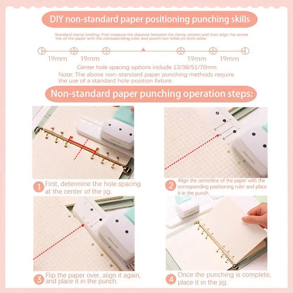 1PC high - value 3 - hole punch, 4mm loose - leaf rings, universal A5/A6/A7 paper, suitable for DIY planners and notebooks. - Checkouts USA