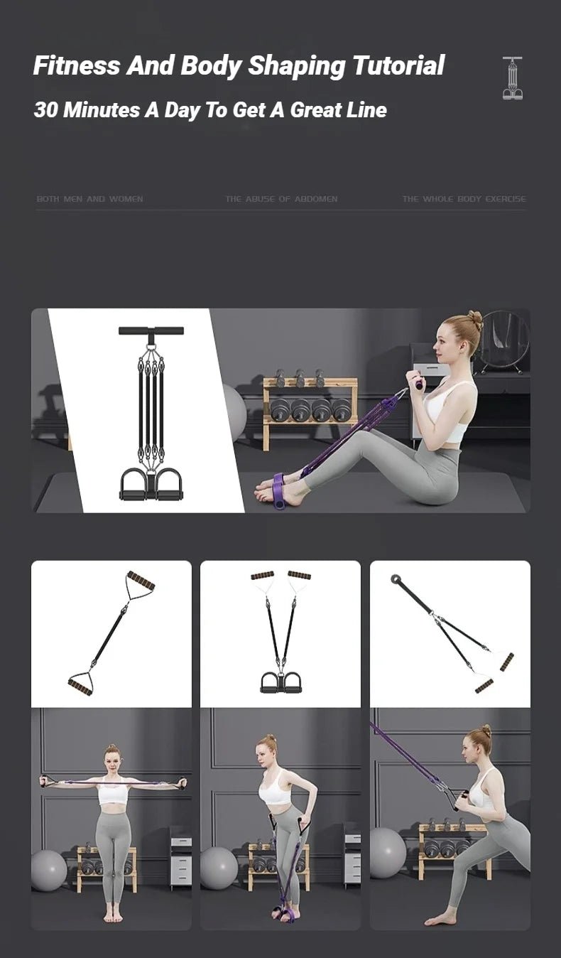 1pc Pedal Tensioner for Home Fitness Multifunctional Back Abdomen Ab Trainer for Men Resistance Pull Exerciser - Checkouts USA