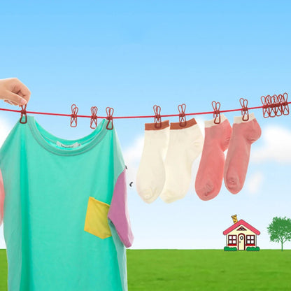 1pc Portable Travel Retractable Camping Adjustable Clothesline With 12pcs Clips, Drying Clothes For Outdoor And Indoor - Checkouts UK