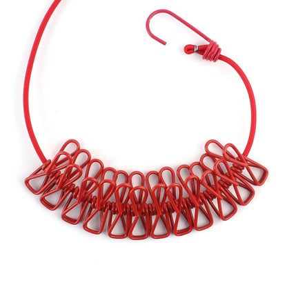 1pc Portable Travel Retractable Camping Adjustable Clothesline With 12pcs Clips, Drying Clothes For Outdoor And Indoor - Checkouts UK