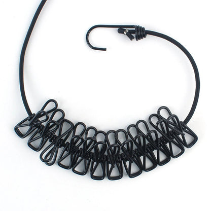 1pc Portable Travel Retractable Camping Adjustable Clothesline With 12pcs Clips, Drying Clothes For Outdoor And Indoor - Checkouts UK