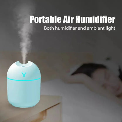 1pc Portable USB ultrasonic air humidifier, essential oil diffuser, car purifier with LED light romantic light - Checkouts UK