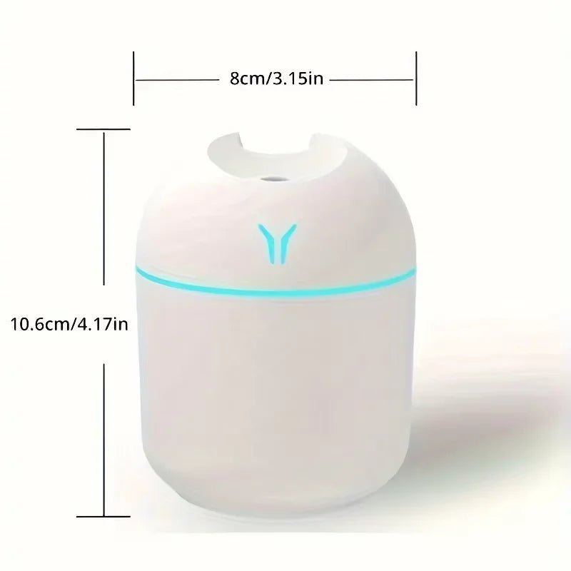 1pc Portable USB ultrasonic air humidifier, essential oil diffuser, car purifier with LED light romantic light - Checkouts UK