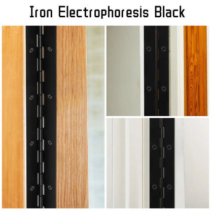 2 pcs Black Piano Long Hinge Wooden Box Hinge Table Chair Fixed Hinge Heavy Duty Iron Hinge With Screw Wear Resistant Hardware - Checkouts USA