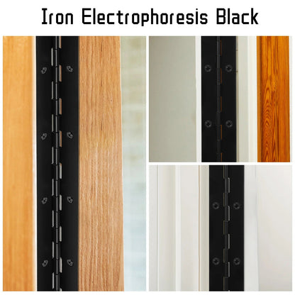 2 pcs Black Piano Long Hinge Wooden Box Hinge Table Chair Fixed Hinge Heavy Duty Iron Hinge With Screw Wear Resistant Hardware - Checkouts USA