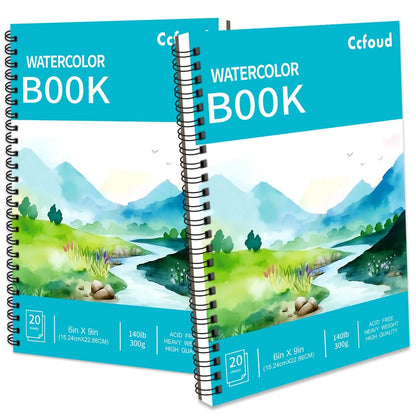 2 pcs/30 Sheet Thickened Spiral Sketchbook - Premium Quality Paper for Vibrant Colors & Smooth Drawing - For Art Students - Checkouts USA