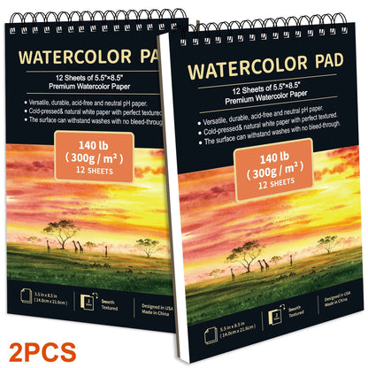 2 pcs/30 Sheet Thickened Spiral Sketchbook - Premium Quality Paper for Vibrant Colors & Smooth Drawing - For Art Students - Checkouts USA