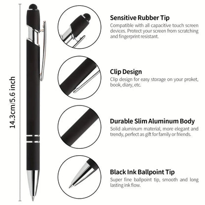 20 Personalized Pens with Stylus - Customizable Ballpoint Pen Set - Perfect for Office, School, Journaling, and Art Projects - Checkouts USA