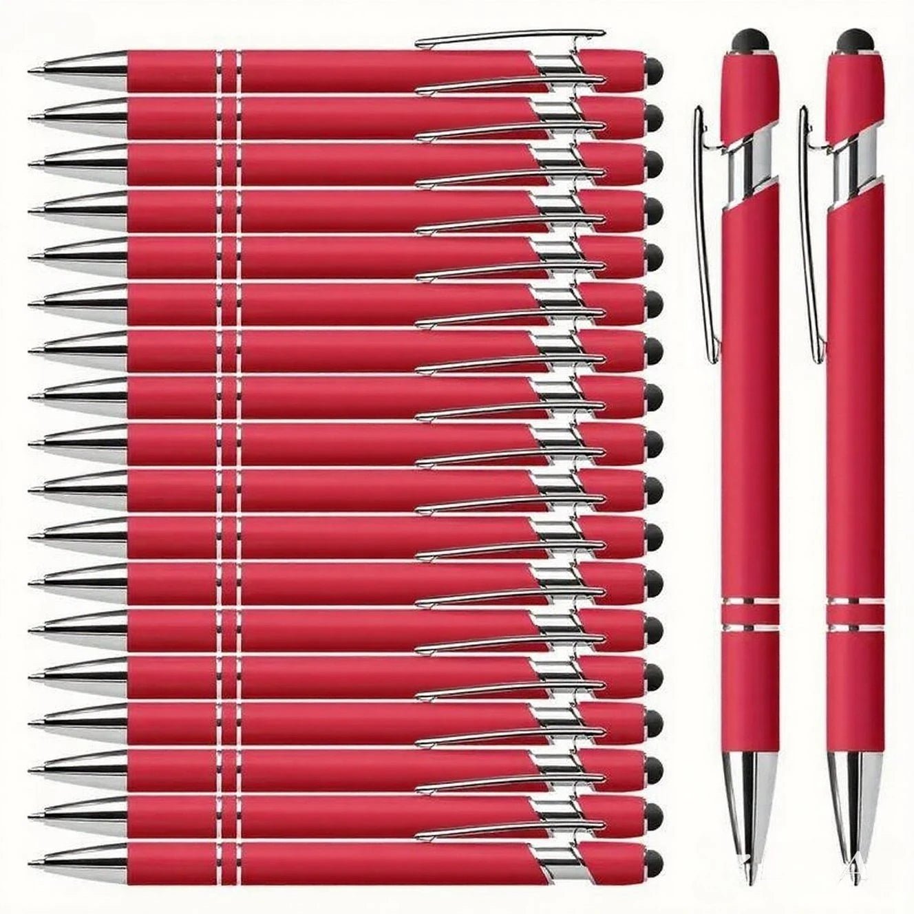 20 Personalized Pens with Stylus - Customizable Ballpoint Pen Set - Perfect for Office, School, Journaling, and Art Projects - Checkouts USA