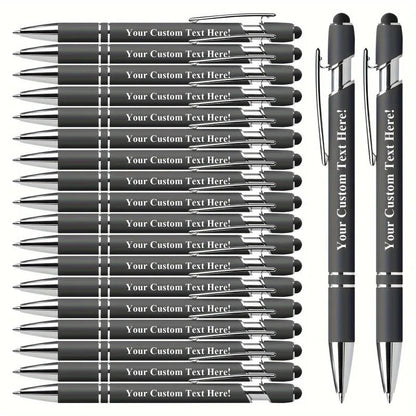 20 Personalized Pens with Stylus - Customizable Ballpoint Pen Set - Perfect for Office, School, Journaling, and Art Projects - Checkouts USA