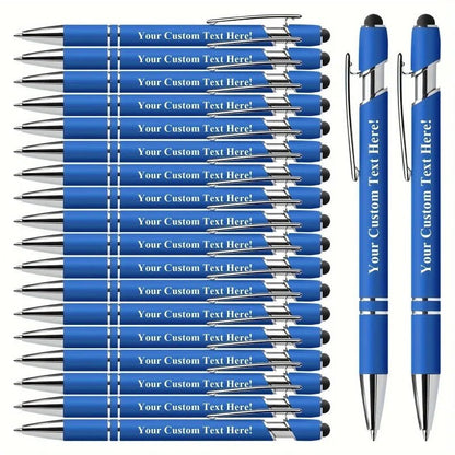 20 Personalized Pens with Stylus - Customizable Ballpoint Pen Set - Perfect for Office, School, Journaling, and Art Projects - Checkouts USA
