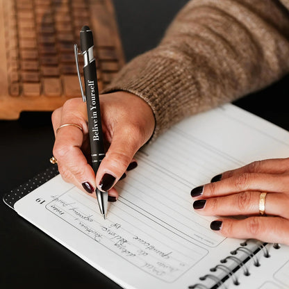 20 Personalized Pens with Stylus - Customizable Ballpoint Pen Set - Perfect for Office, School, Journaling, and Art Projects - Checkouts USA