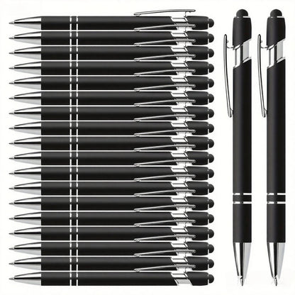 20 Personalized Pens with Stylus - Customizable Ballpoint Pen Set - Perfect for Office, School, Journaling, and Art Projects - Checkouts USA