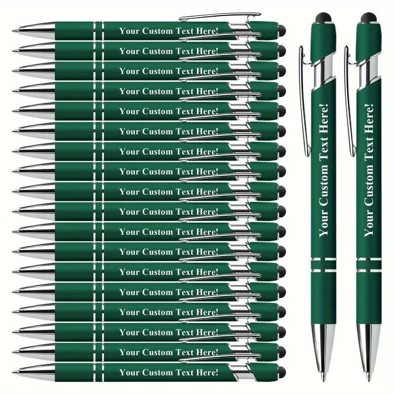 20 Personalized Pens with Stylus - Customizable Ballpoint Pen Set - Perfect for Office, School, Journaling, and Art Projects - Checkouts USA