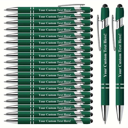 20 Personalized Pens with Stylus - Customizable Ballpoint Pen Set - Perfect for Office, School, Journaling, and Art Projects - Checkouts USA