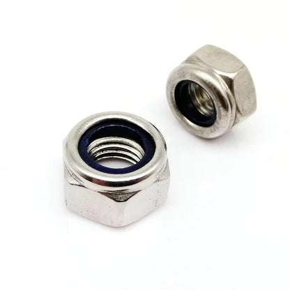 200pcs/box Mix M2 M2.5 M3 M4 M5 M6 M8 Set Hexagon Nylon Insert Lock Nut Hex Self Locking Nylock Locknut Black Stainless Steel - Checkouts USA