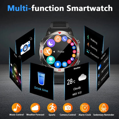 2025 New Rugged Military Smart Watch Men's Heart Rate Flashlight Outdoor Sports Tracker Bluetooth Talk Smart Watch - Checkouts USA
