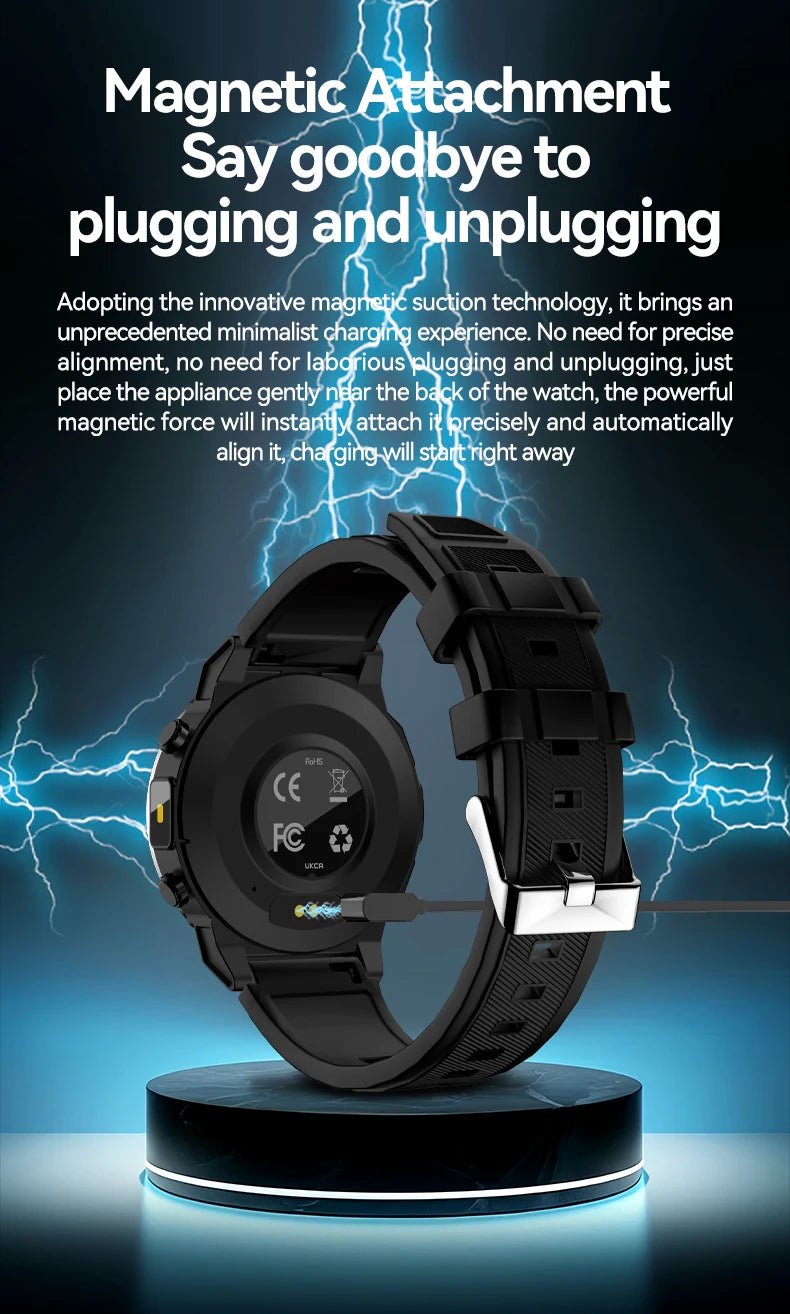 2025 New Rugged Military Smart Watch Men's Heart Rate Flashlight Outdoor Sports Tracker Bluetooth Talk Smart Watch - Checkouts USA