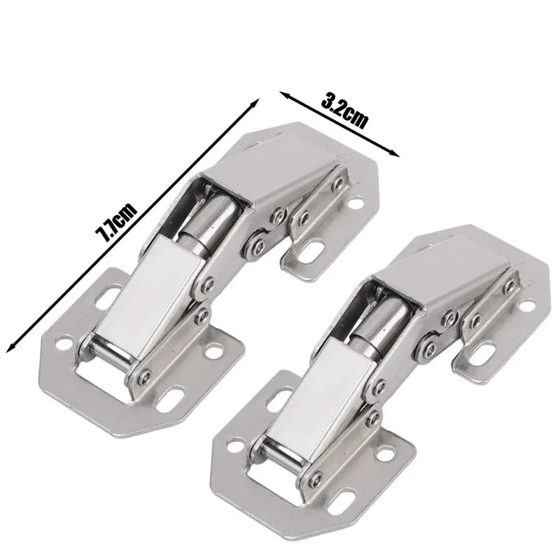 2/10PCS 90 Degree Steel Cabinet Hinges No - Drilling Buffer Hinge Kitchen Cabinet Cupboard Hinges DIY Furniture Hardware Tools - Checkouts USA