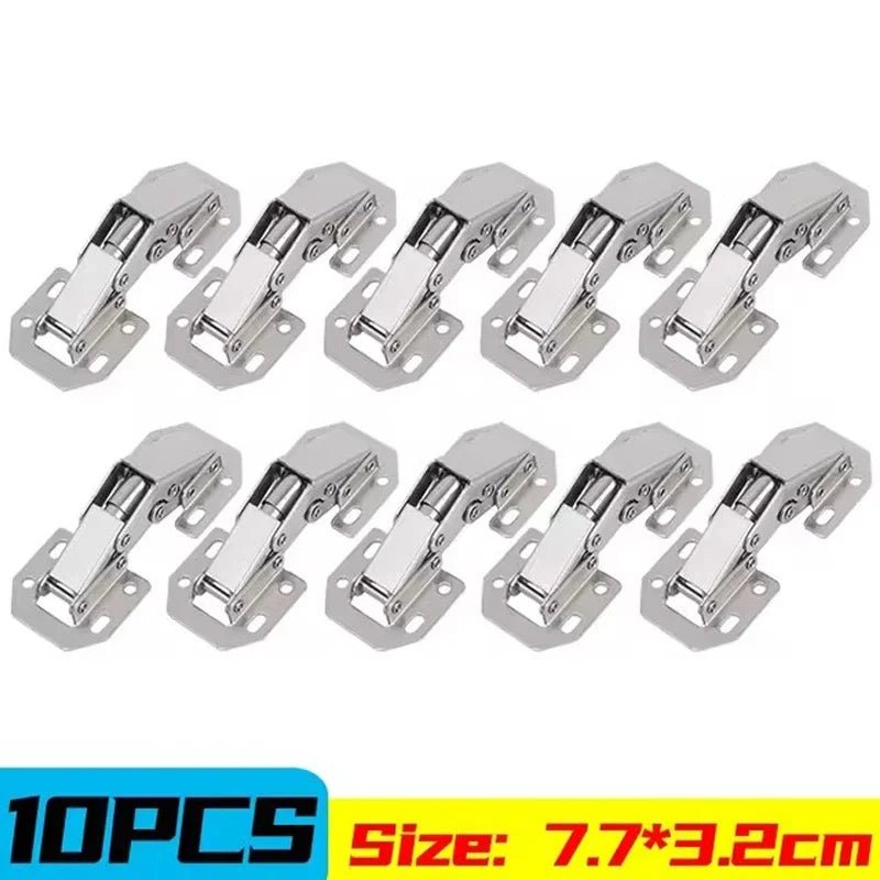 2/10PCS 90 Degree Steel Cabinet Hinges No - Drilling Buffer Hinge Kitchen Cabinet Cupboard Hinges DIY Furniture Hardware Tools - Checkouts USA