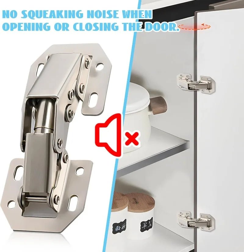 2/10PCS 90 Degree Steel Cabinet Hinges No - Drilling Buffer Hinge Kitchen Cabinet Cupboard Hinges DIY Furniture Hardware Tools - Checkouts USA