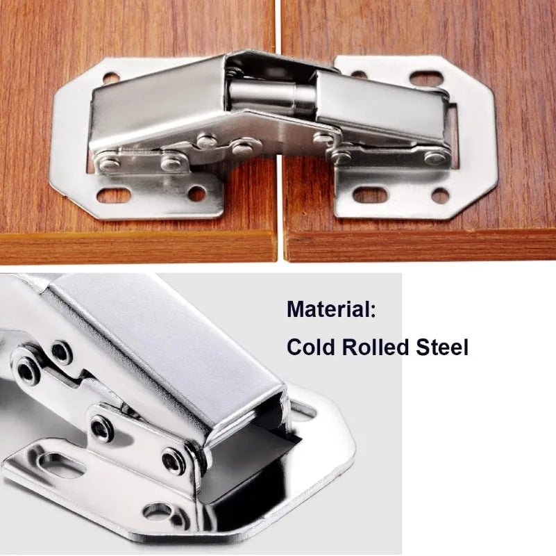 2/10PCS 90 Degree Steel Cabinet Hinges No - Drilling Buffer Hinge Kitchen Cabinet Cupboard Hinges DIY Furniture Hardware Tools - Checkouts USA